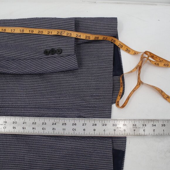 Studiosuits Sport Coat Men's 44/45 Seersucker Solbiati Zefiro striped peak lapel - Picture 4 of 10